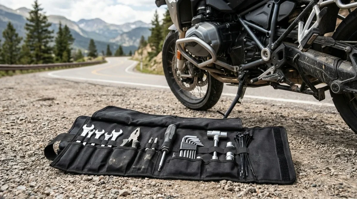 CruzTOOLS RoadTech motorcycle tool kit with essential tools for roadside maintenance