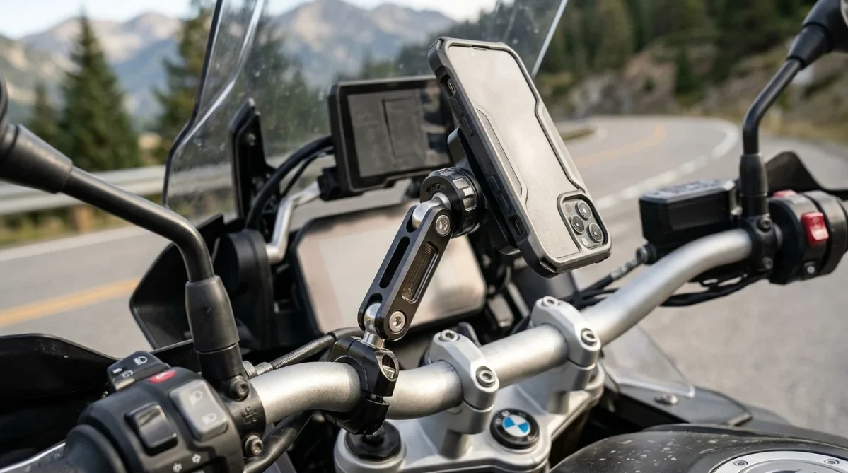 SP Connect Moto Mount Pro adjustable aluminum motorcycle smartphone handlebar mount
