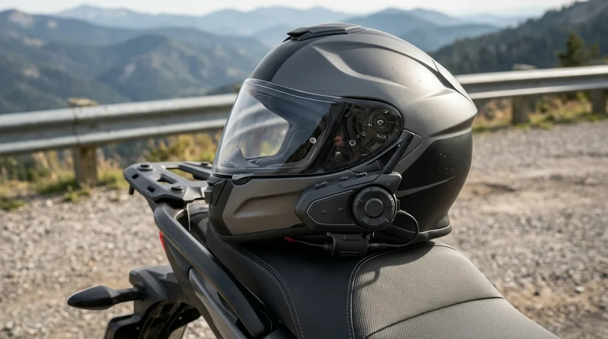 Sena 50S motorcycle helmet communication system with Bluetooth and Mesh Intercom