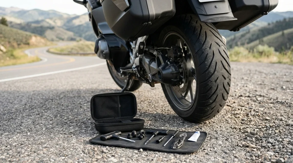Stop & Go Tubeless Tire Repair Kit for emergency motorcycle tire puncture repairs