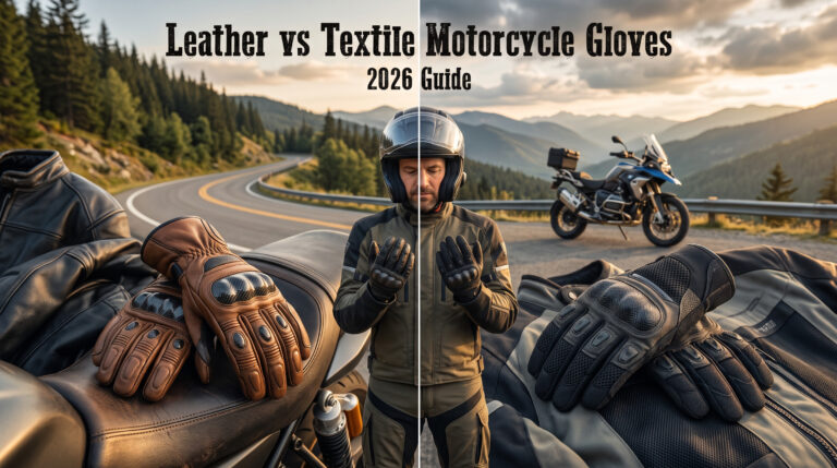 Leather vs Textile Motorcycle Gloves (2026 Guide)